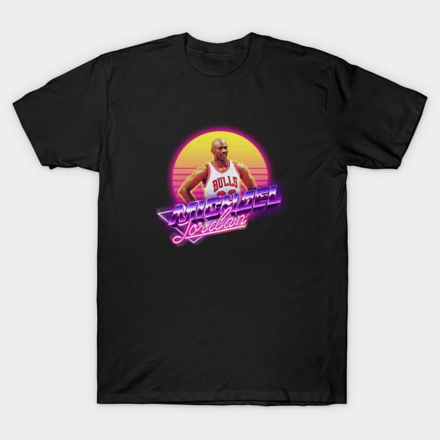 Michael Jordan [Retrowave] T-Shirt by gtr